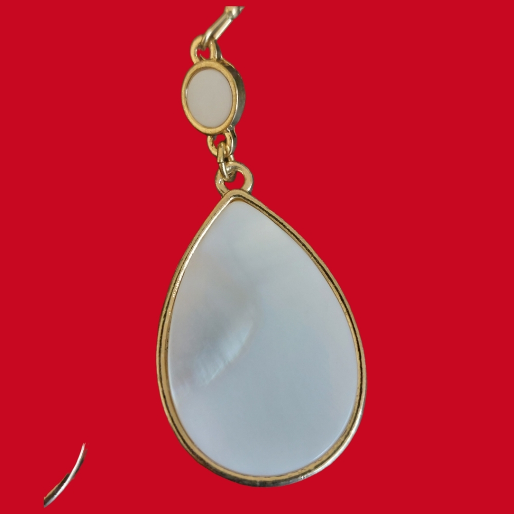 Lane Bryant White Enamel Tear Drop Earrings